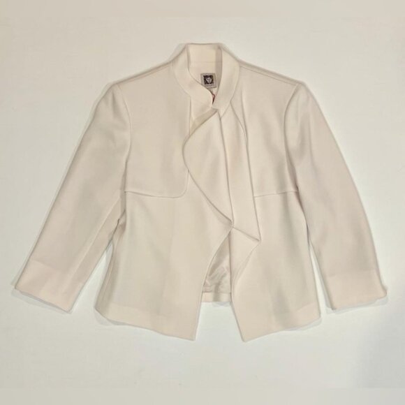 NWT ANNE KLEIN Cascade-Lapel Collar Open Front Jacket Suit Blazer Size 2 - Picture 3 of 11